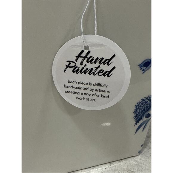 NEW Ceramic COOKIE JAR Blue White Floral Chinoiserie Vintage House Design Cute!! - Picture 7 of 12